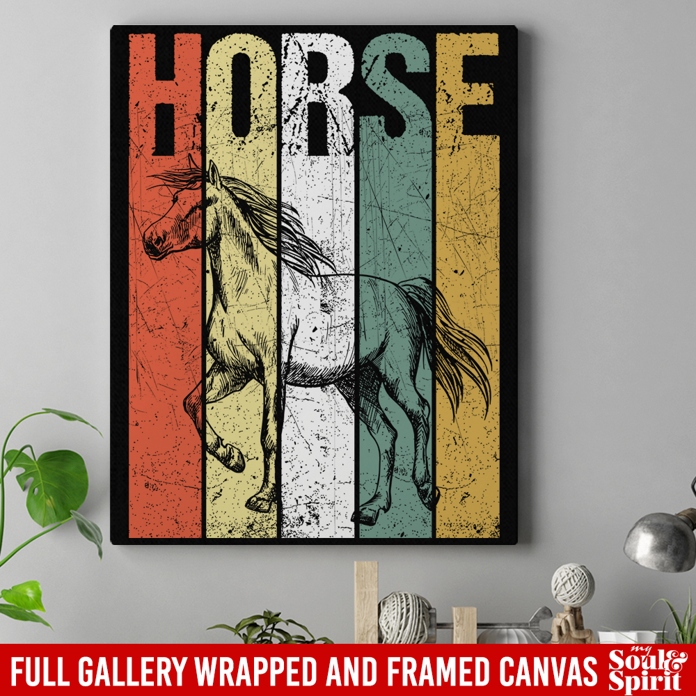 Horse Canvas - Horse Vintage Lovers Funny Canvas Wall Art Decor