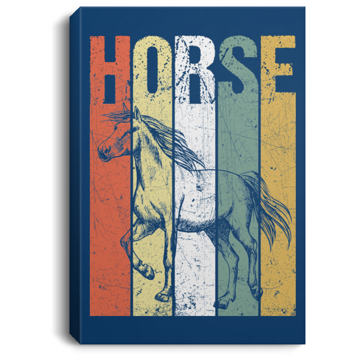 Horse canvas wall art decor - vintage design - multiple sizes
